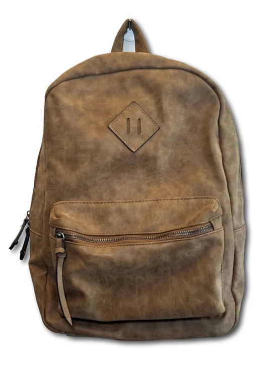 American Eagle Outfitters Brown Faux Leather Backpack Bag Vintage Y2K