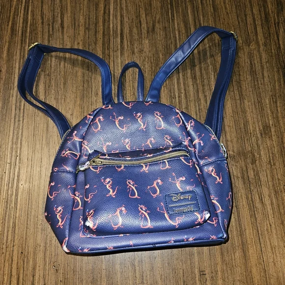 Disney Loungefly Mulan Mushu Mini Backpack with Zipper Charm Super Adorable
