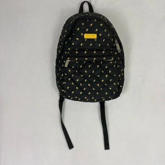 Marc‎ by Marc Jacobs Black with Lemon Print Quilted Backpack