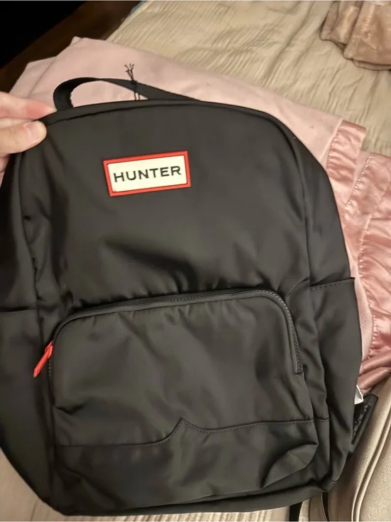 Hunter Black Backpack with Red Trim