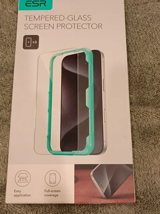 Tempered-Glass Screen Protector - Clear Glass with Teal Alignment Frame