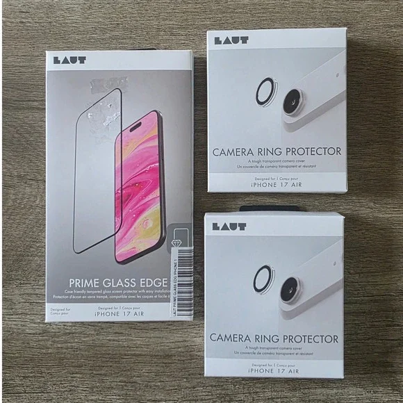 Laut iPhone 17 Air Prime Glass Edge Screen Protector & 2 Camera Ring Protectors