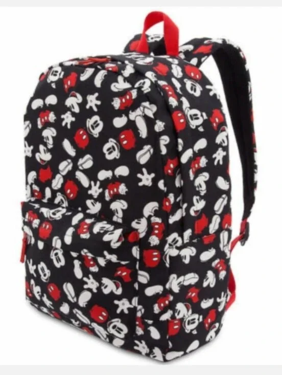 Disney Store Mickey Mouse All Over Print Large Backpack EUC