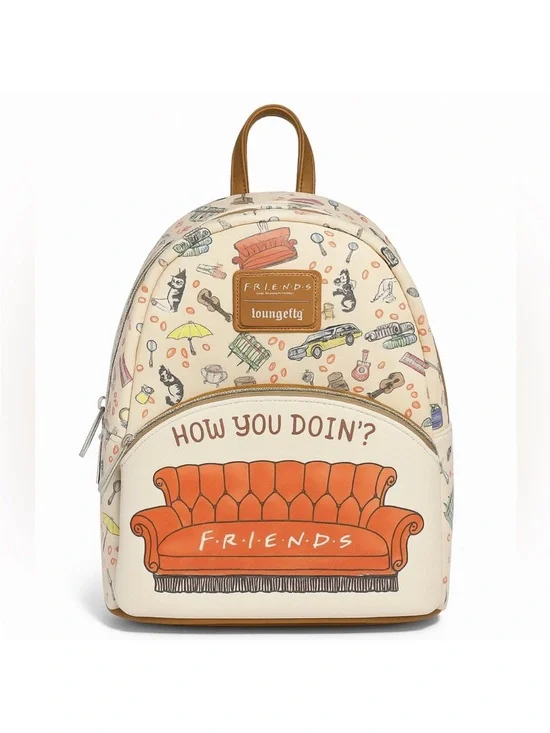Loungefly Friends Cream and Orange Friends Backpack