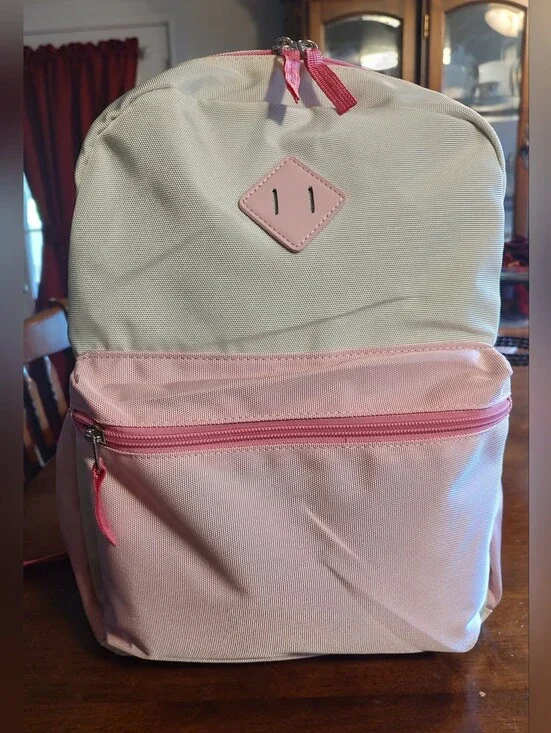 Light Pink and Cream Minimalist Backpack