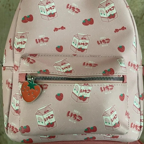 Hot Topic strawberry milkshake kawaii backpack
