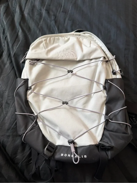 The North Face Borealis Backpack in Light Gray and Black
