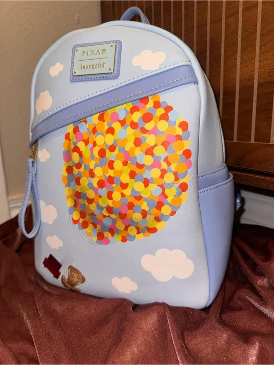 Loungefly Light Blue Pixar Up Balloon Mini Backpack