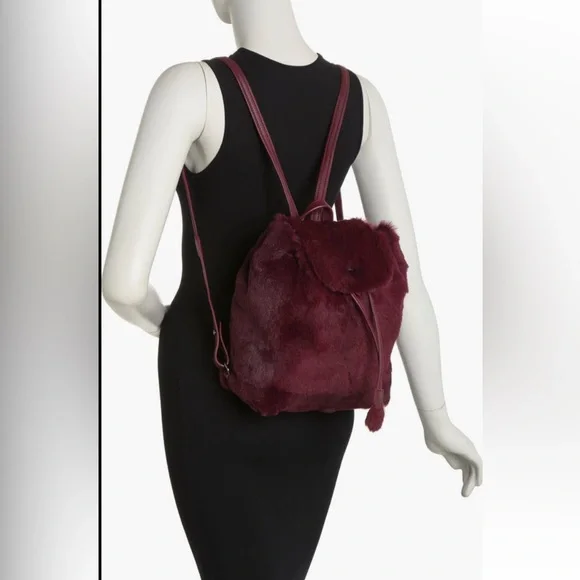 Longchamp Give Me A Hug Genuine Rabbit Fur Backpack