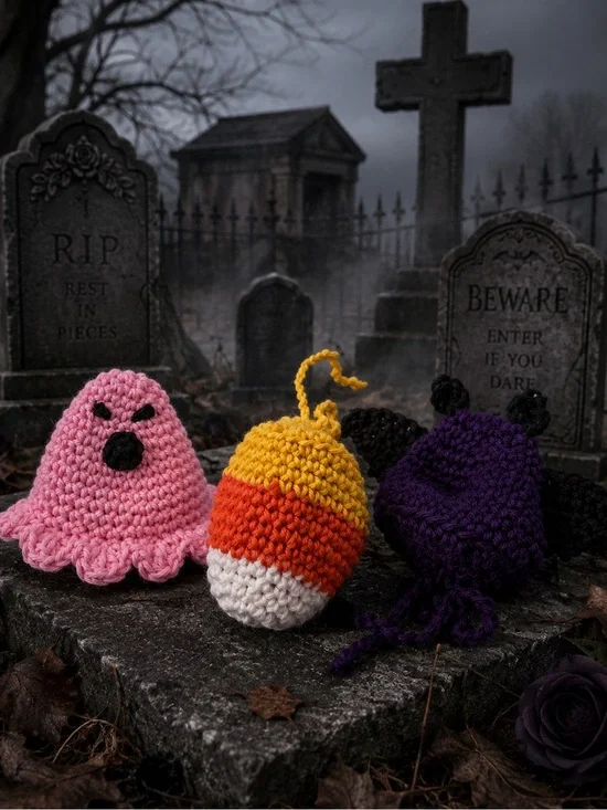 100% Cotton Crochet Soap Saver Halloween Eco-Friendly Exfoliating Soap Pouch