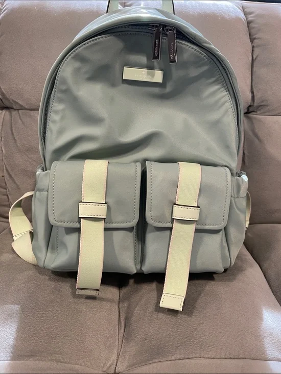 kate spade Sage Green Nylon Backpack with Cream and Mint Straps
