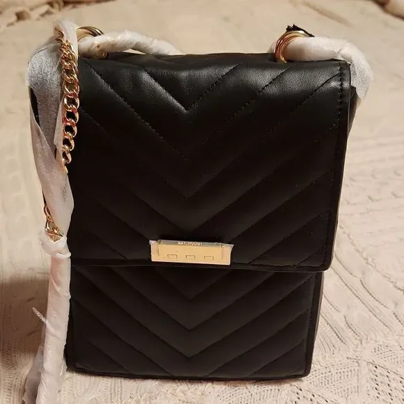 I Zac Zac Posen soft Earthette Convertible black quilted  Leather backpack