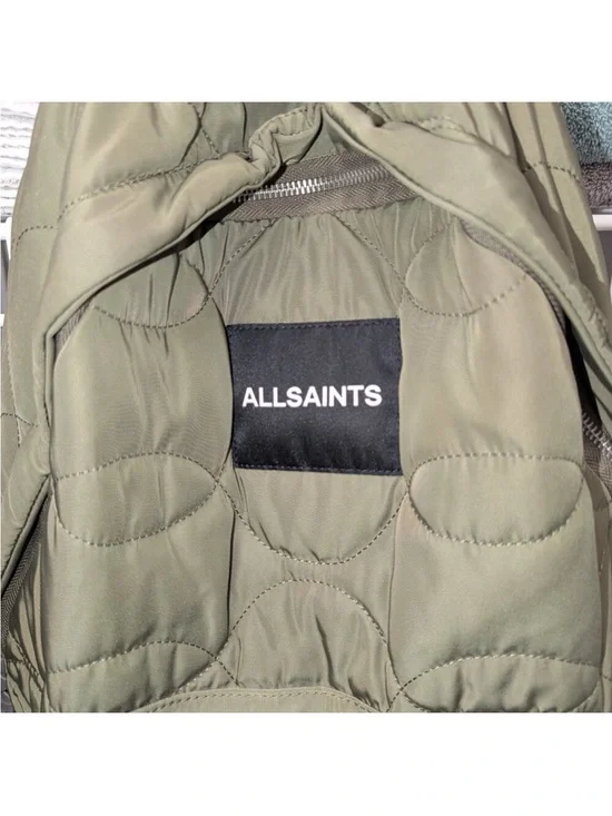 NWOT - AllSaints Carabiner Quilted Backpack in green/khaki