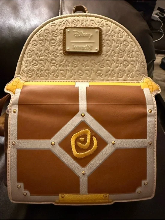 Loungefly Brown Cream & Yellow Disney Chest Mini Backpack