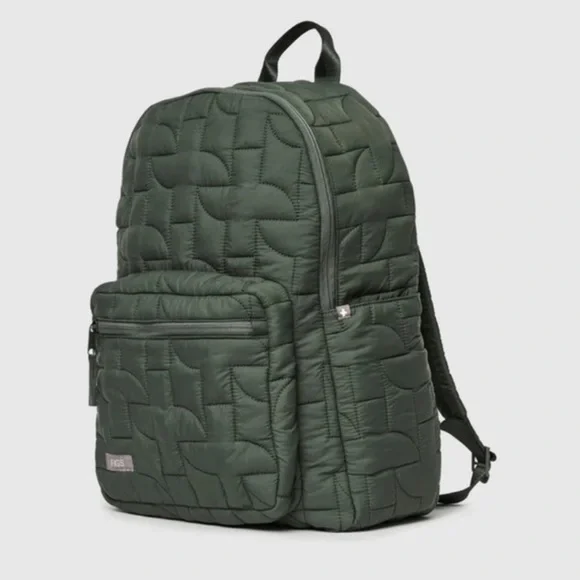 Figs Quilted Forest Green Backpack
