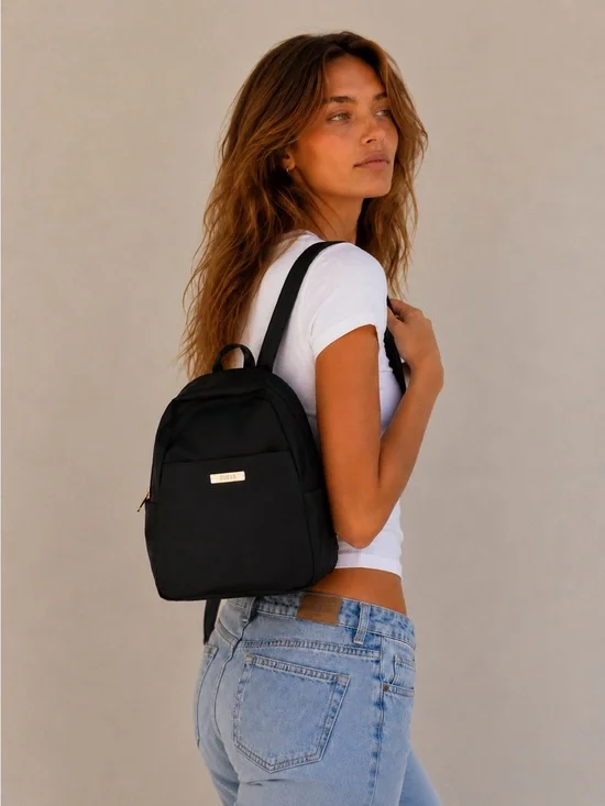 Y2k Guess Mini Black Nylon Backpack Small Travel Backpack Coquette