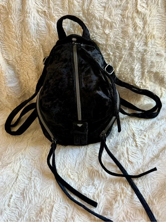 Velvet Mini Crushed Velvet Backpack - Blackpack --Like New!