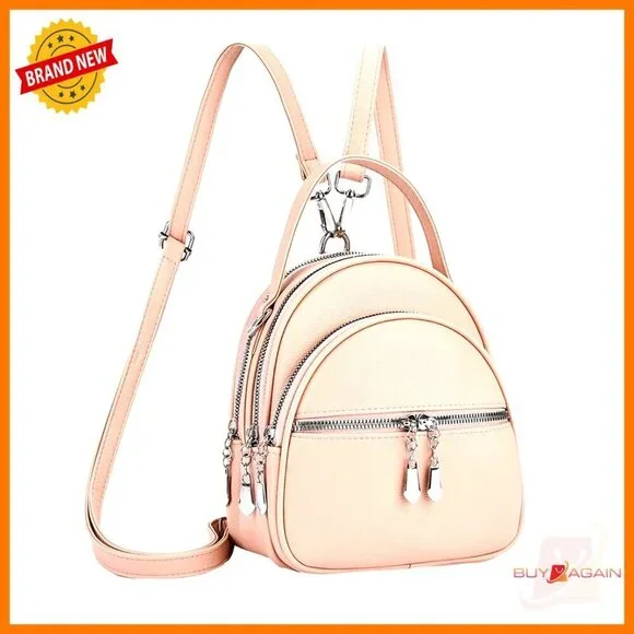 Convertible Leather Backpack Purse Small Crossbody Handbag Adjustable Strap