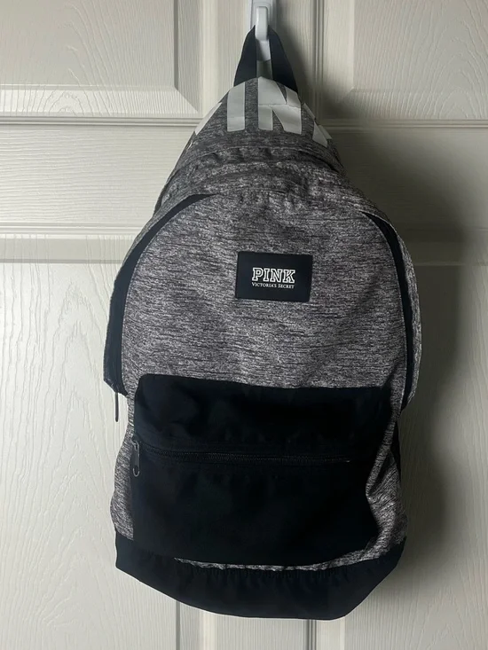 PINK Victoria's Secret Heather Gray & Black Classic Backpack
