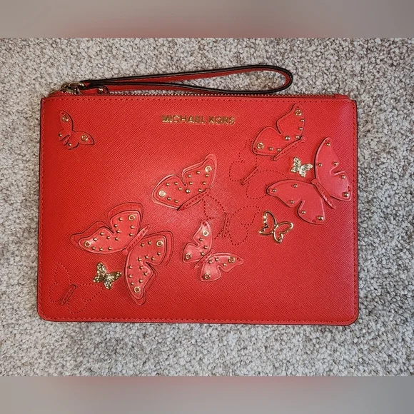 Michael KORS Jet Set Red Travel Wristlet‎