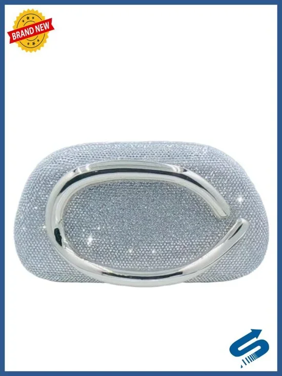 Mini Rhinestone Clutch Purse with Detachable Chain Straps for Formal Events