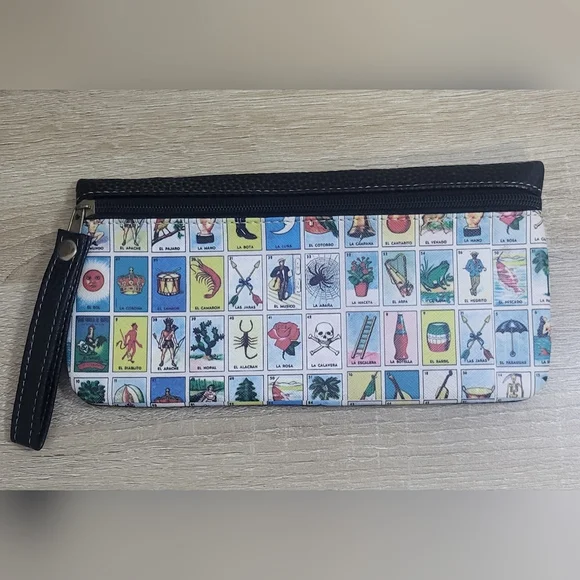 Colorful Lotería‎ Cardd Purse With Zipper.