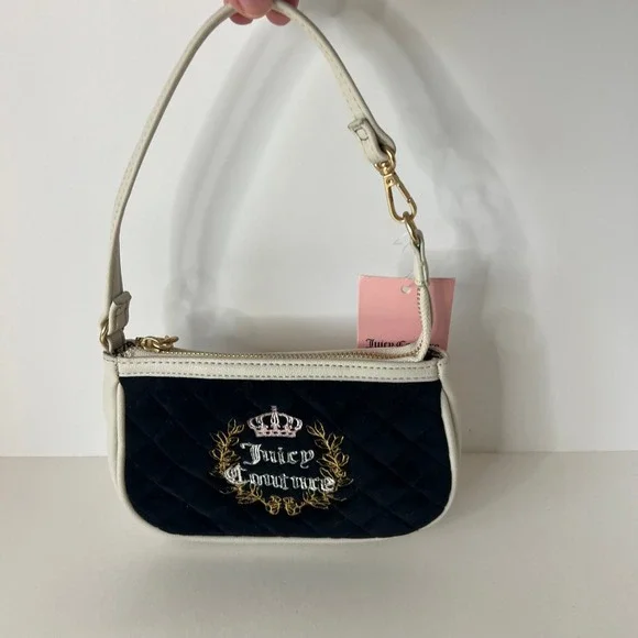 Womens Juicy Couture‎ Royal Couture Mini Wristlet Purse Liquorice Color NWT