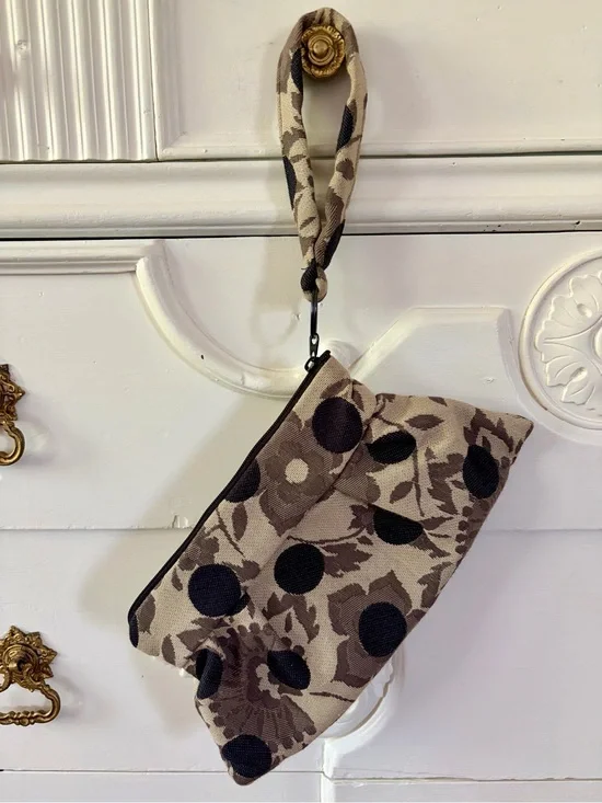 Maruca Polka Dots and Floral Print Wristlet