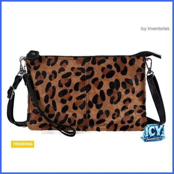 Genuine Leather Wristlet Clutch with RFID Blocking Card Slots