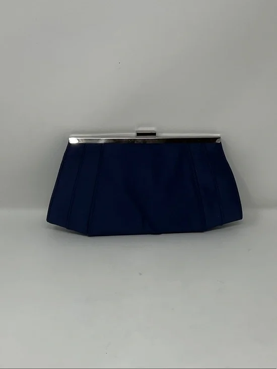 Giani Bernini Navy Blue Clutch with Silver-Tone Frame