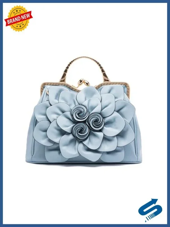 Women's Floral Evening Clutch with Detachable Chain Strap - PU Leather