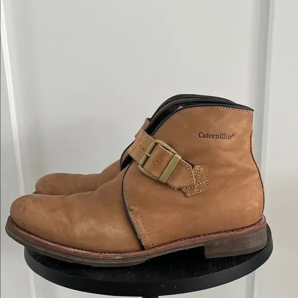 Men’s CATERPILLAR Haverhill Brown Boots W/Buckle  Size 10