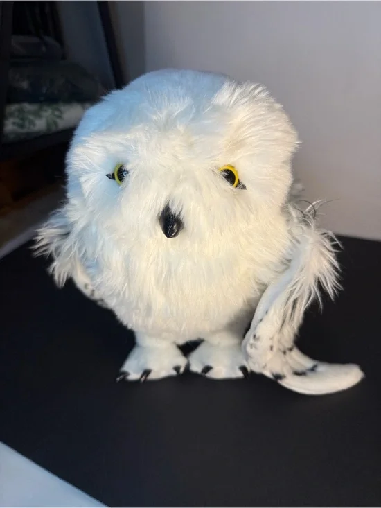 Plush White Owl Pet Toy with Yellow Eyes Harry Potters owl