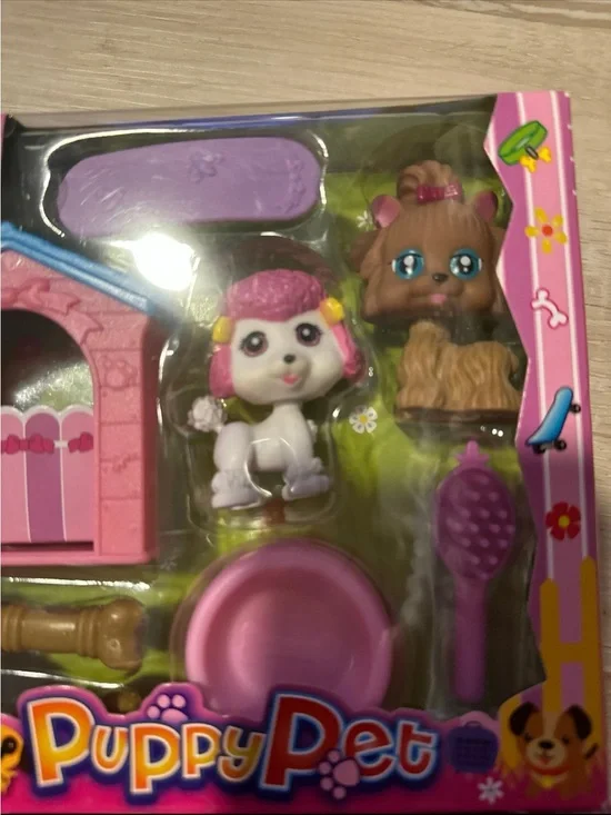 Two LPS Puppy Pets, & Playsets