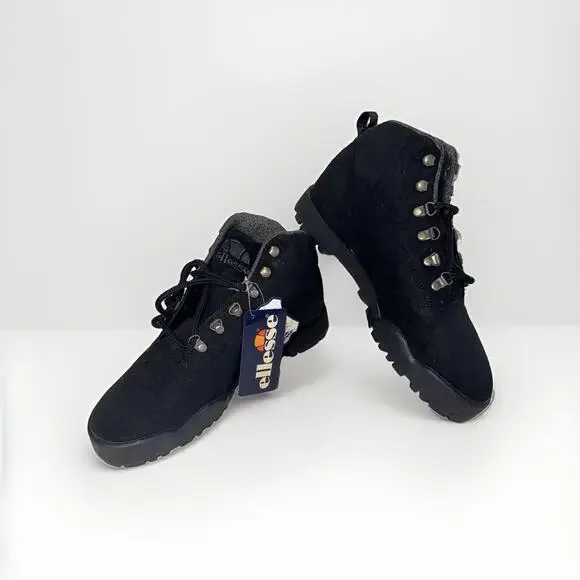 Ellesse Black Suede Leather Hiking Chukka Boots Men’s 8.5M