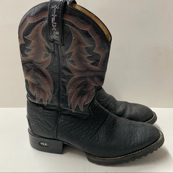 Tony Lama TLX Men’s Black Cowboy Boots Sz 9D