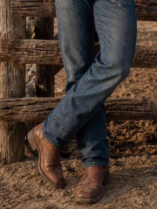 Laredo Brown Distressed Leather Western Cowboy Boots 8.5D Square Toe Rodeo Ridin