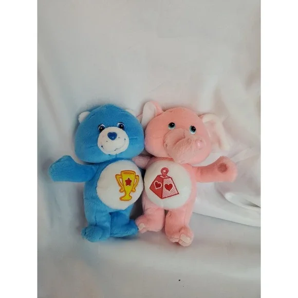 2003‎ Care Bear Cuddle Pair Plush Champ Bear & Lotsa Love Elephant 7