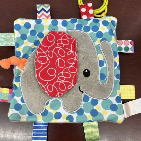 TaGgies Baby‎ Lovie Security Multicolor Ribbons Flat Blanket Elephant Teether