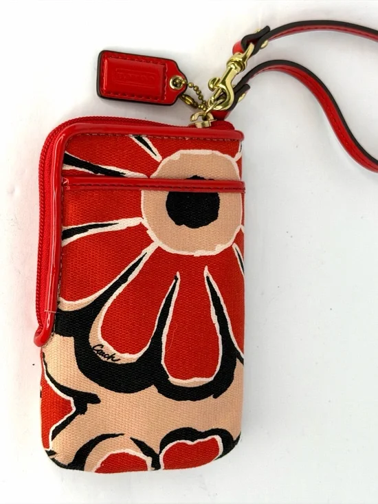 Coach Poppy Floral Wristlet, Card  Holder