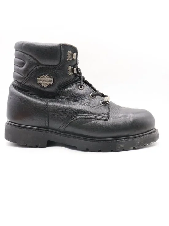 Harley Davidson Men's 13 Motor Cycles Black Leather Steel Toe Safety Moto Boots