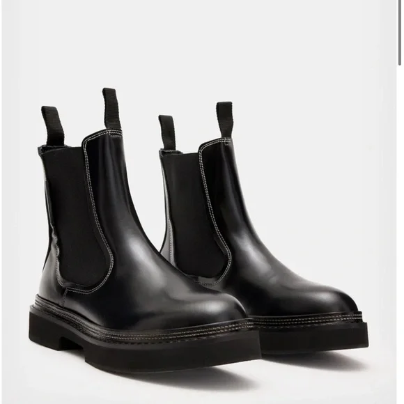 All Saints Mens Jude Chelsea Boots in Black Size US 8 EU 41 NEW