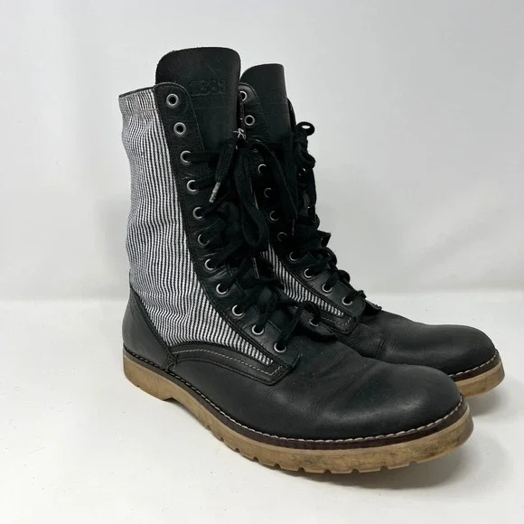 Men's wolverine‎ no. 1883 Seger Engineer Boots Black Hickory Stripe Sz 9 M