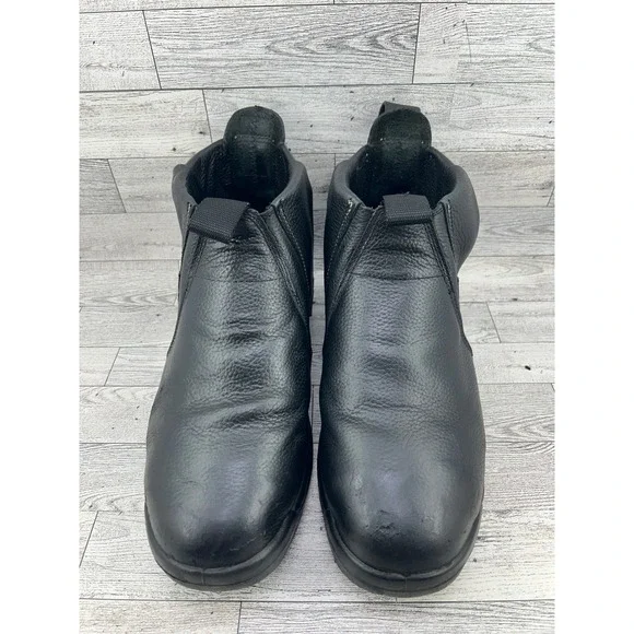 Florsheim MT75 Black Leather Steel Toe Work Boots Men Sz 11 3E EH Slip Resistant