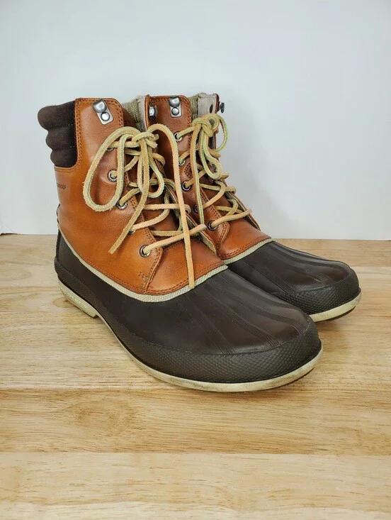 Sperry Cold Bay Duck Boots Mens 8.5 M Brown Tan STS10167