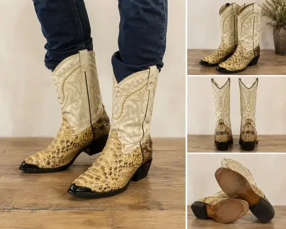 Vintage Afrikan Exotic Snakeskin Cowboy Boots Western Men’s MX 27.5 US 9