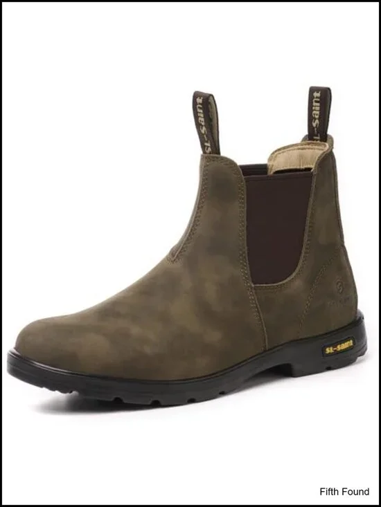 Men's Classic Chelsea Boots Ankle Slip On Full Grain Leather Casual Lightweight
