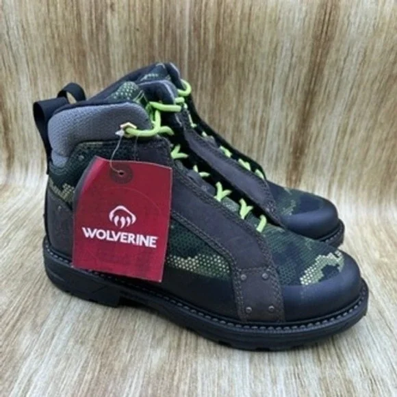 Wolverine Halo Forge Men's Size‎ 7 M Waterproof Camo Work Boots Green Black NEW