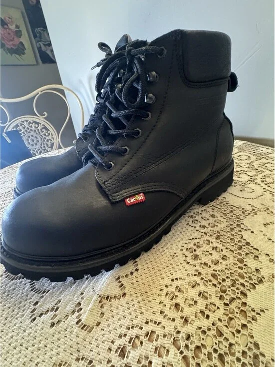 MEN'S CACTUS FOOTWEAR 611 BLACK OIL RESISTANT WORK BOOT FIT FOR COMFORT NUBUCK