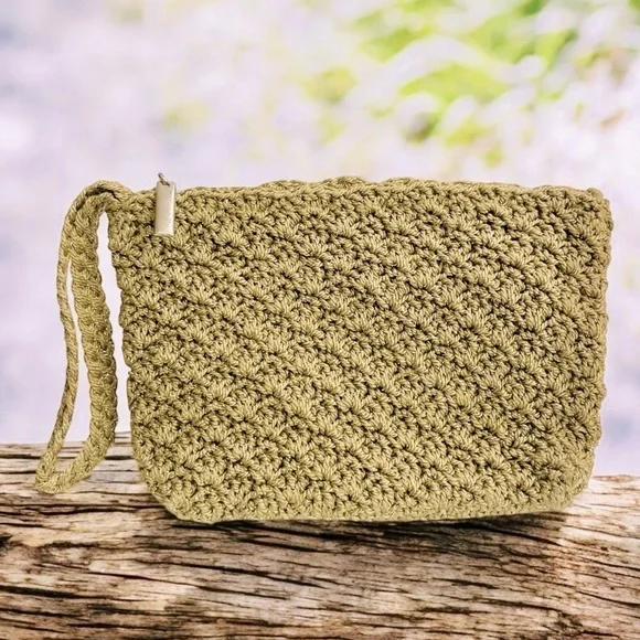 VTG Simply Style Purse Wristlet Zippered Closure 1990s Spring Summer Gold